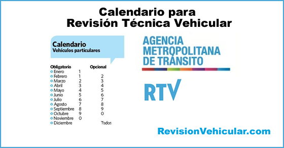 Calendario Revisión Técnica Vehicular Quito