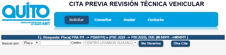 Cita Previa Turno Revision Vehicular Guajalo Quito 2020