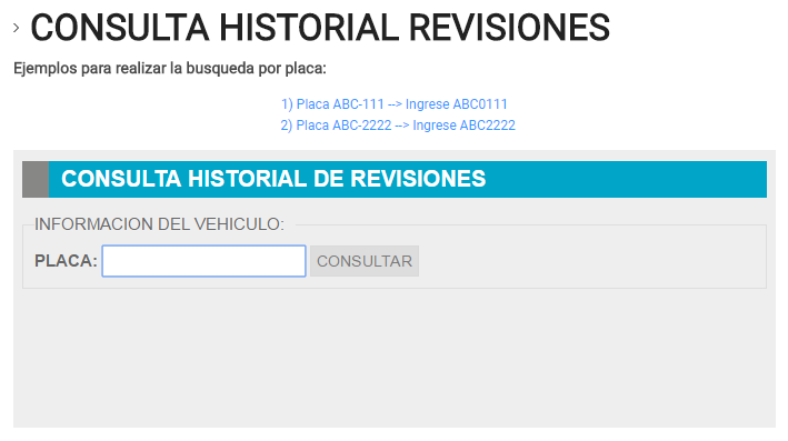 EMOV: Consulta historial de Revisión Vehicular Cuenca